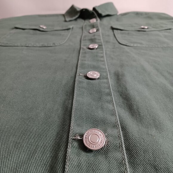 Ardene Green Cotton Twill Shirt Jacket - Picture 5 of 16